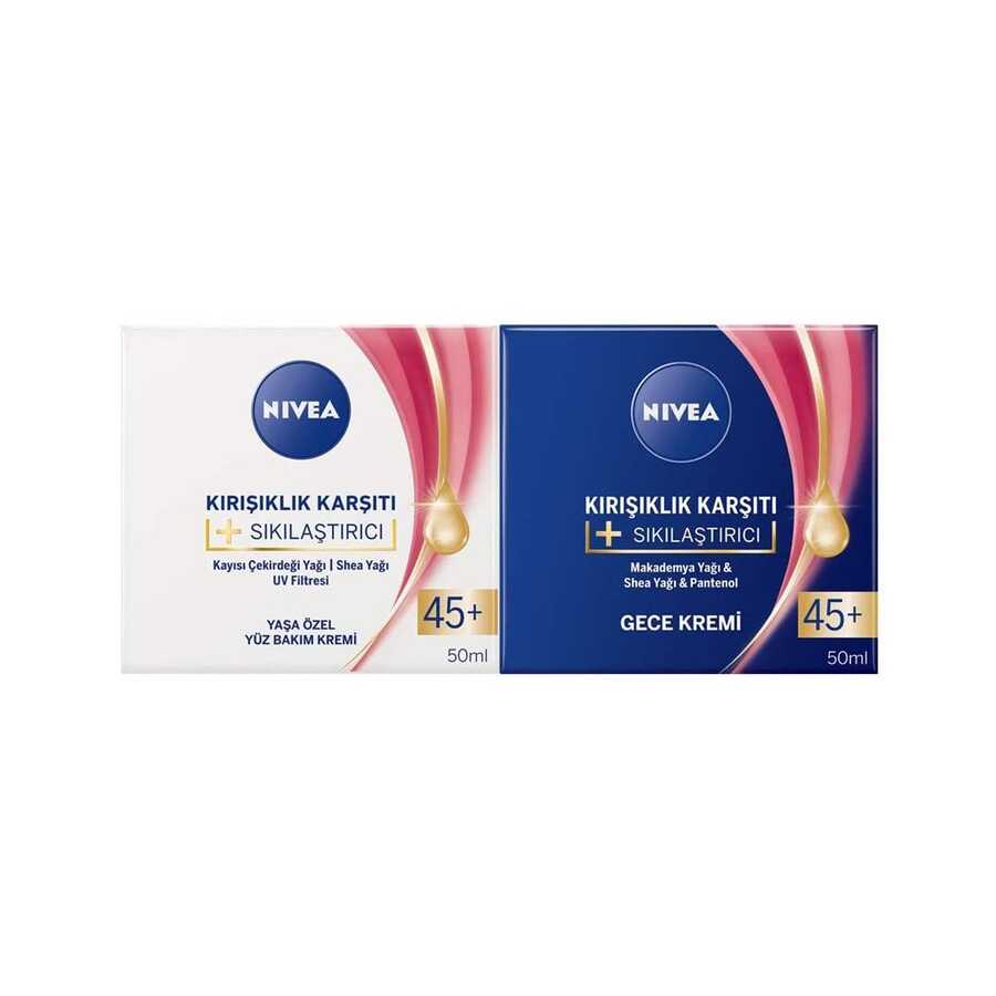 Nivea%20Kırışıklık%20Karşıtı%20+%20Sıkılaştırıcı%2045+%20%20Gece%20Gündüz%20Yüz%20Bakım%20Kremi%2050%20ml