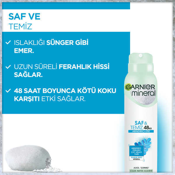 Garnier%20Mineral%20Saf&Temiz%2048%20Saat%20Sprey%20Deodorant%20150%20ml