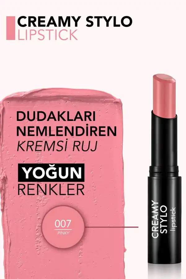 Flormar%20Creamy%20Stylo%20Yüksek%20Pigmentli%20&%20Yarı%20Parlak%20Bitişli%20Kremsi%20Ruj%20007%20Pinky