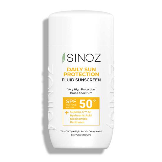 Sinoz Spf50+ Günlük Kullanım Sıvı Güneş Kremi - Yeni Nesil Güneş Filtreleri ile Hibrit Formül 50 ml