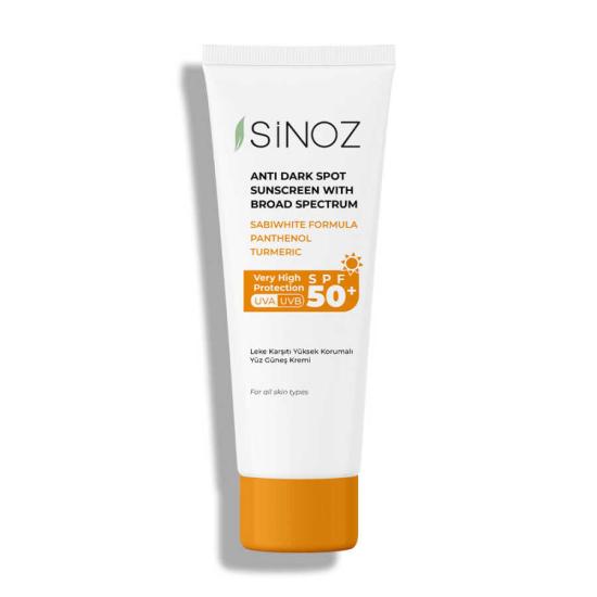 Sinoz Spf 50+ Leke Karşıtı Yüksek Koruyucu Normal ve Kuru Ciltler İçin Yüz Güneş Kremi 50 ml