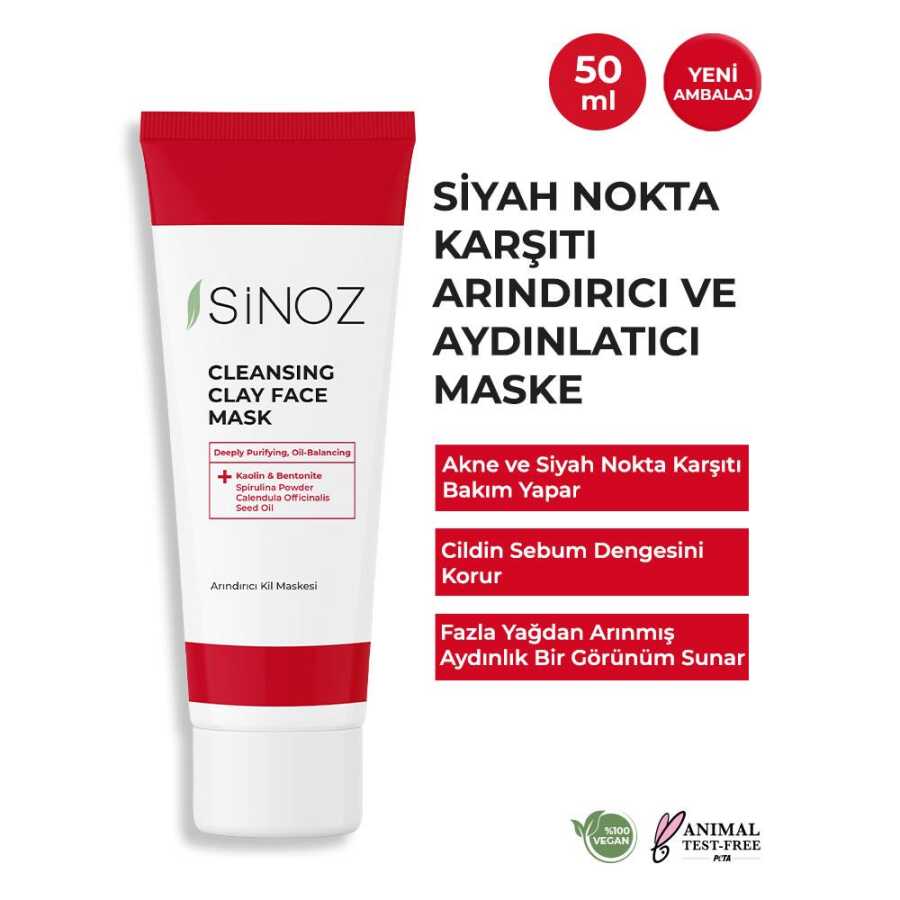 Sinoz%20Akne%20Ve%20Siyah%20Nokta%20Karşıtı%20Arındırıcı%20Yüz%20Bakım%20Maskesi%2050%20ml