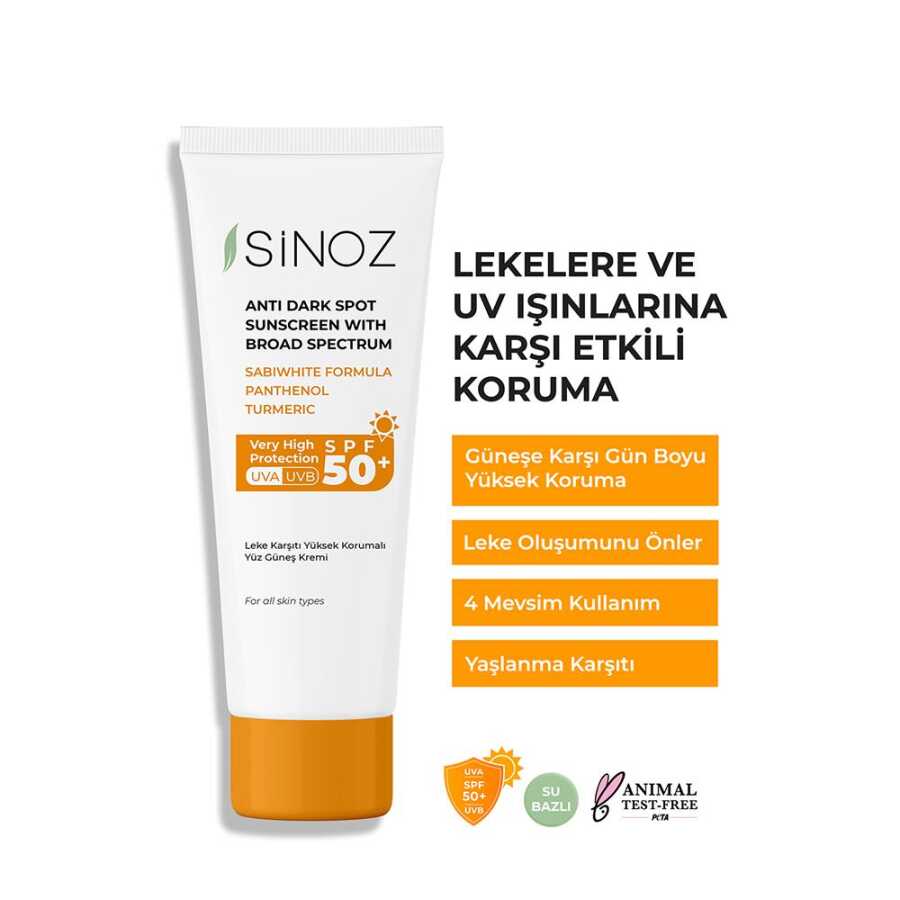 Sinoz%20Spf%2050+%20Leke%20Karşıtı%20Yüksek%20Koruyucu%20Normal%20ve%20Kuru%20Ciltler%20İçin%20Yüz%20Güneş%20Kremi%2050%20ml