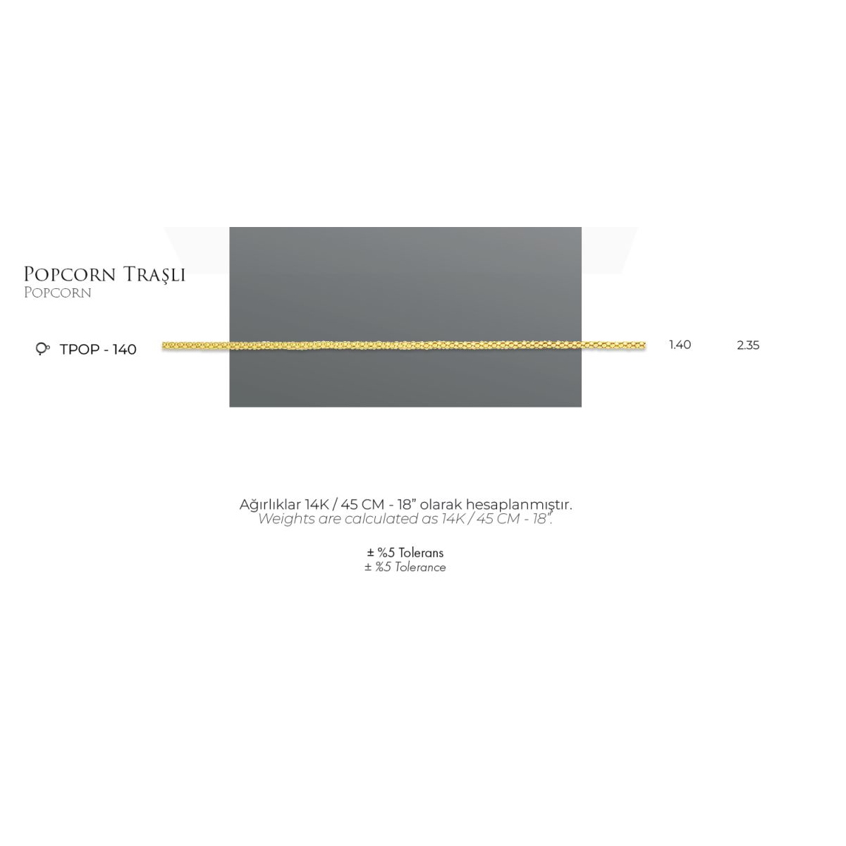 Popcorn%20Traşlı%20-%2014%20Ayar%20Gerçek%20Altın%20Zincir%20Kolye%20-%20Kalınlık%201.40%20mm%20(585%20Damgalı)