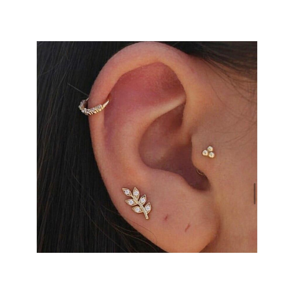 Tek%20Taşlı%2014%20Ayar%20Altın%20Helix%20Piercing